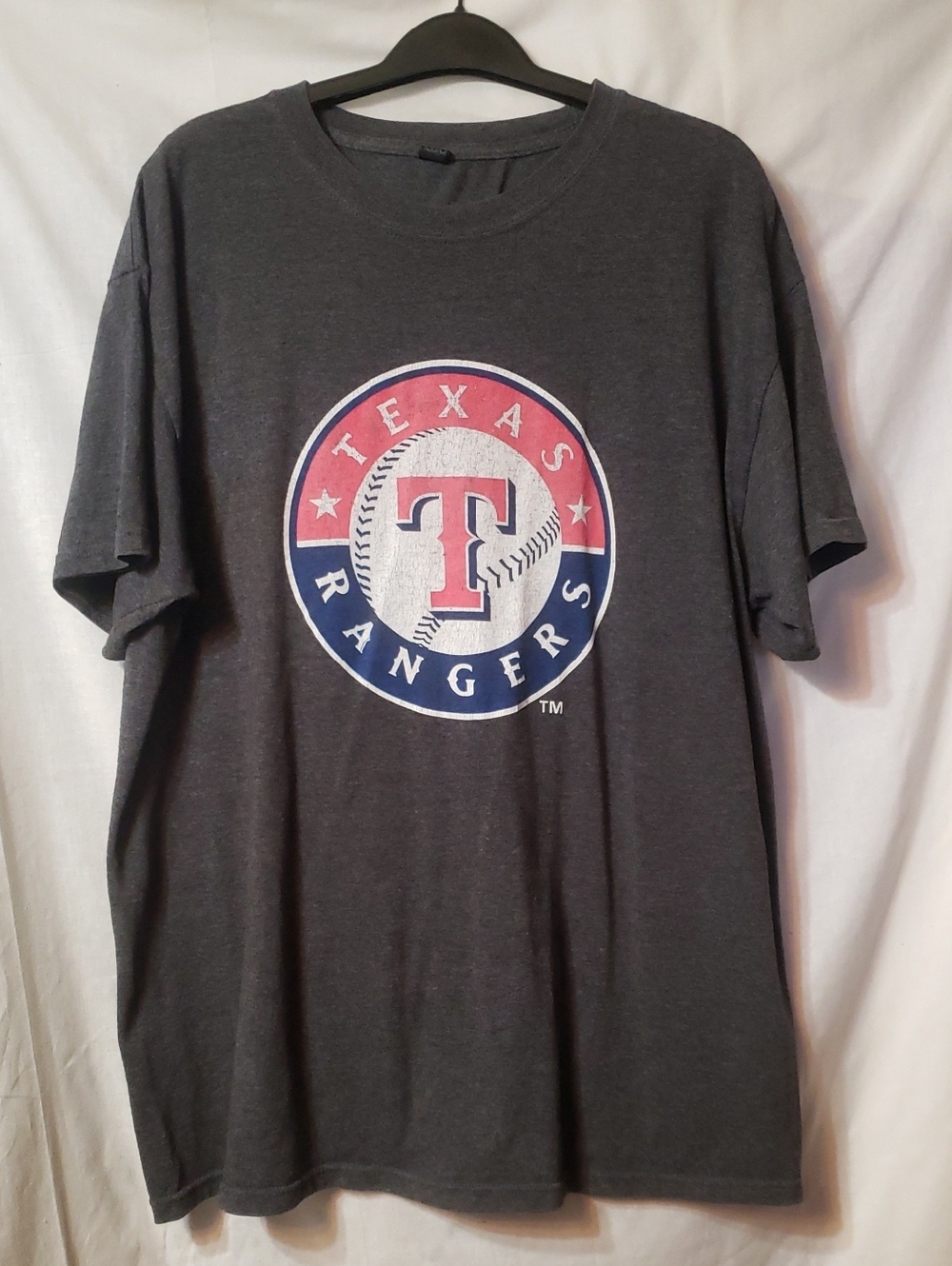 Texas Rangers Men's Charcoal Crewneck Graphic Tee